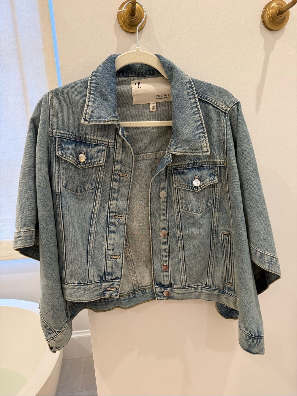 Pilcro Denim Cape Jacket, size XXS / XS - Picture 2 of 3